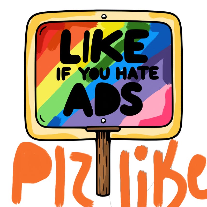 a sign that says like if you hate ads