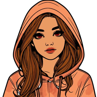 realistic girl with a hoodie