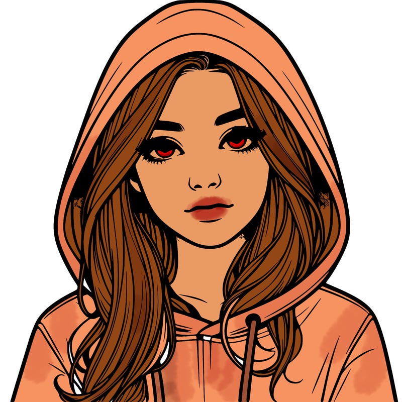 realistic girl with a hoodie