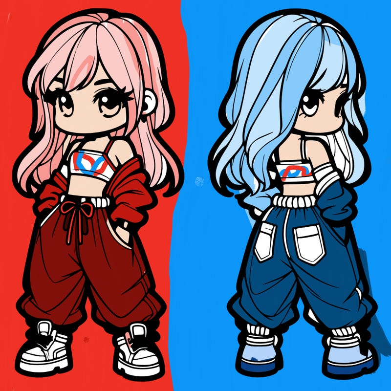 girl in crop top and baggy pants