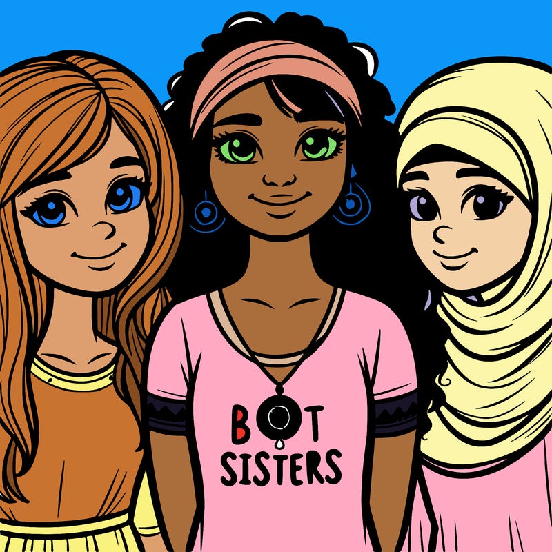 three sisters with a best sisters necklace