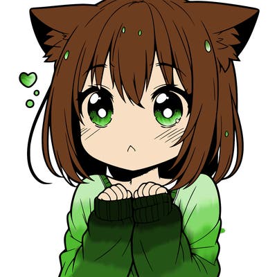 shy anime catgirl