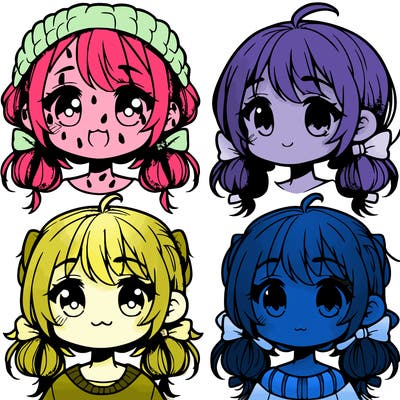 manga character girl kid