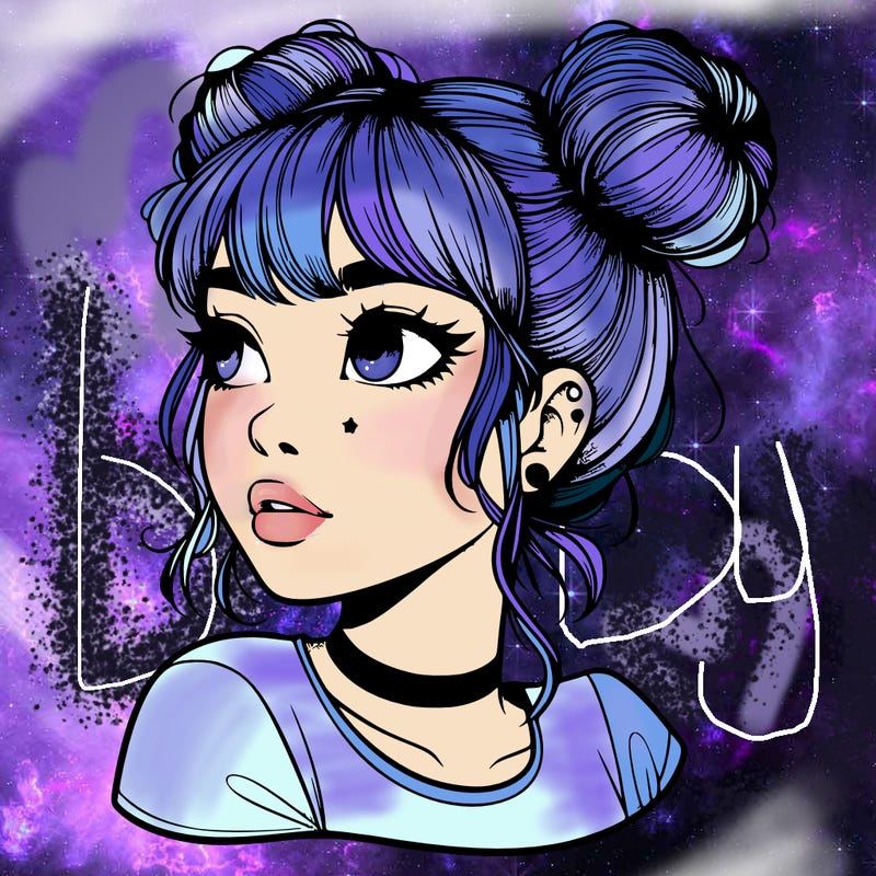 realistic girl with spacebuns