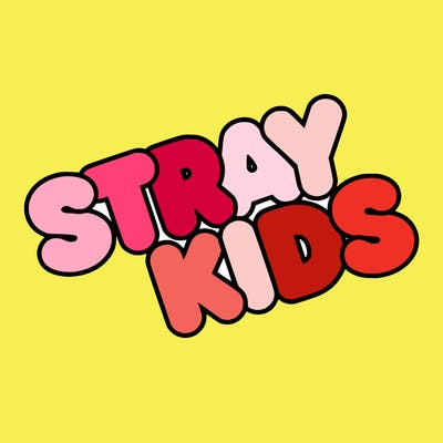 bubble letters saying stray kids