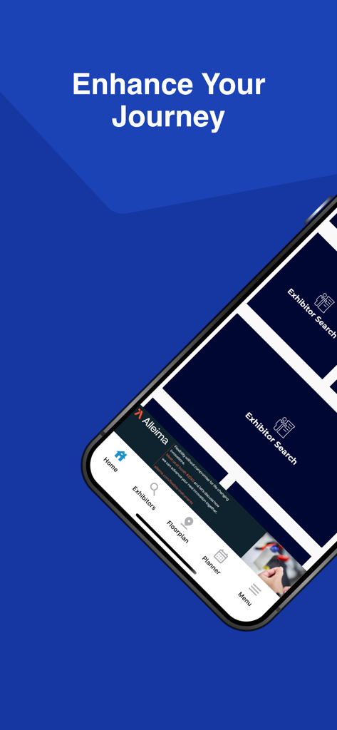 MD&M West 2026 - Mobile app interface for MD&M West 2026 with exhibitor search and navigation icons