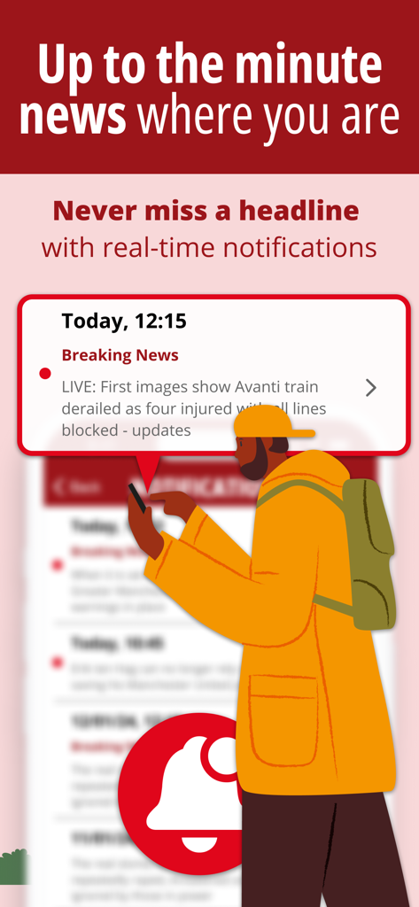 A person checking real-time breaking news notifications on the Liverpool Echo mobile app.