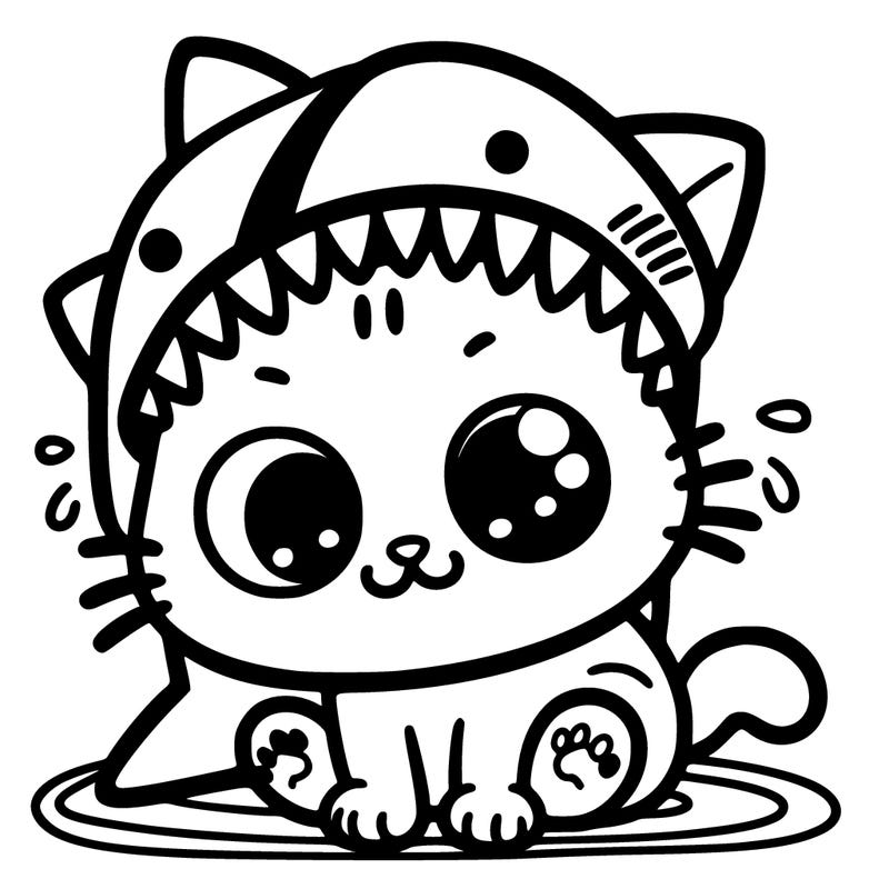 a cat with a shark bite