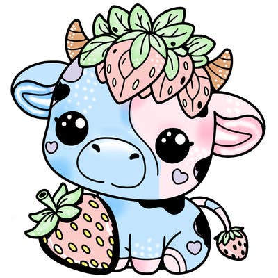 cute strawberry cow