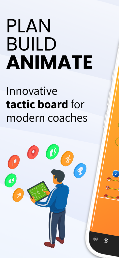 Pocket Coach Board Basketball - Animated basketball tactic board app for modern coaches showing features to plan and build plays