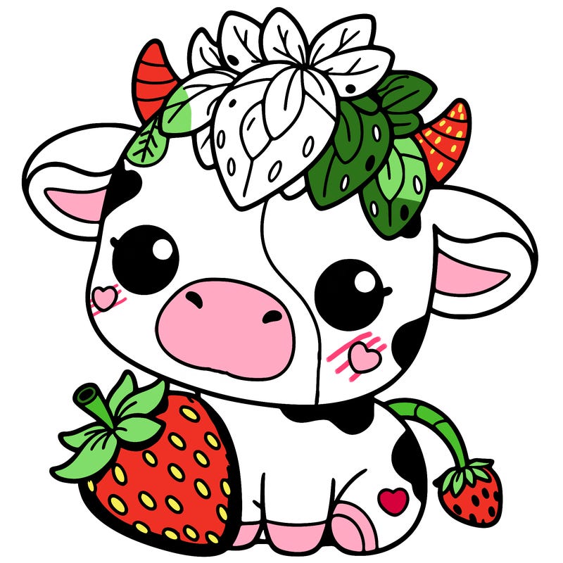 cute strawberry cow
