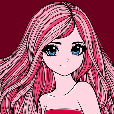 realistic girl pretty long hair