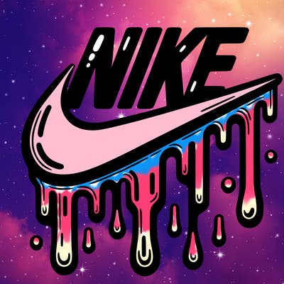 dripping nike logo