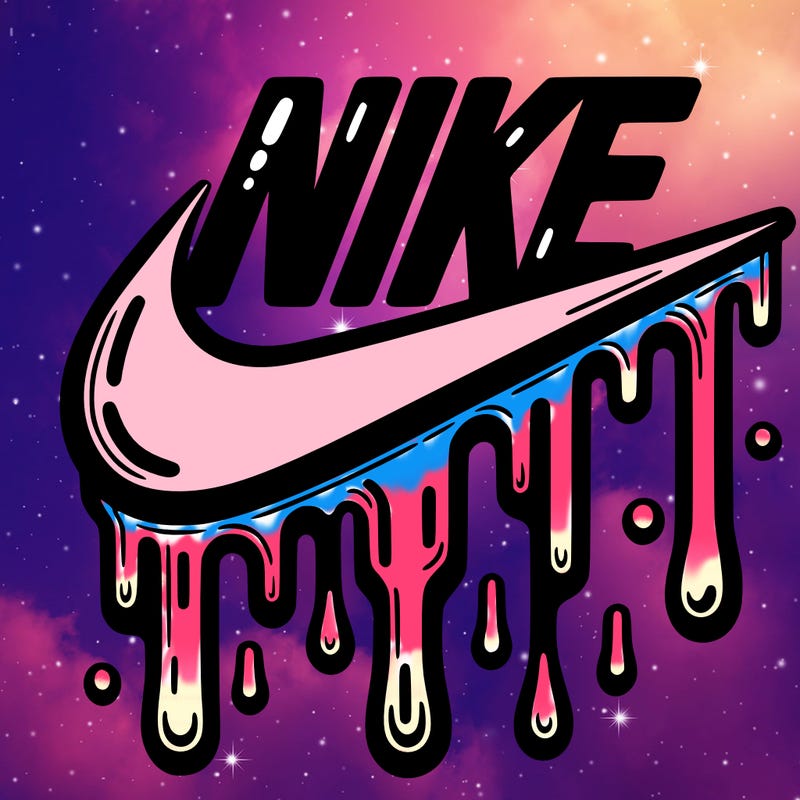 dripping nike logo
