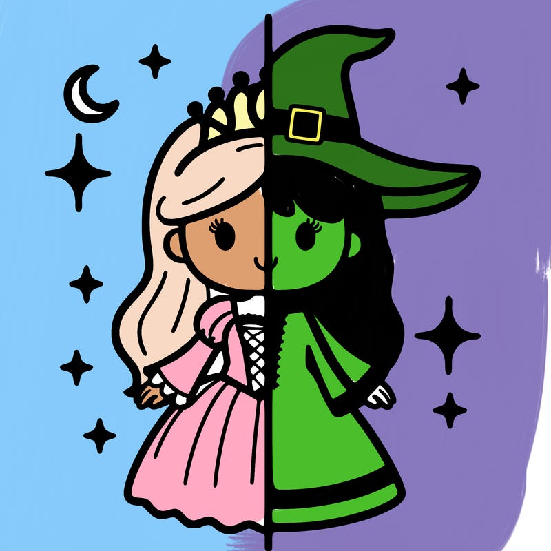 split princess and witch