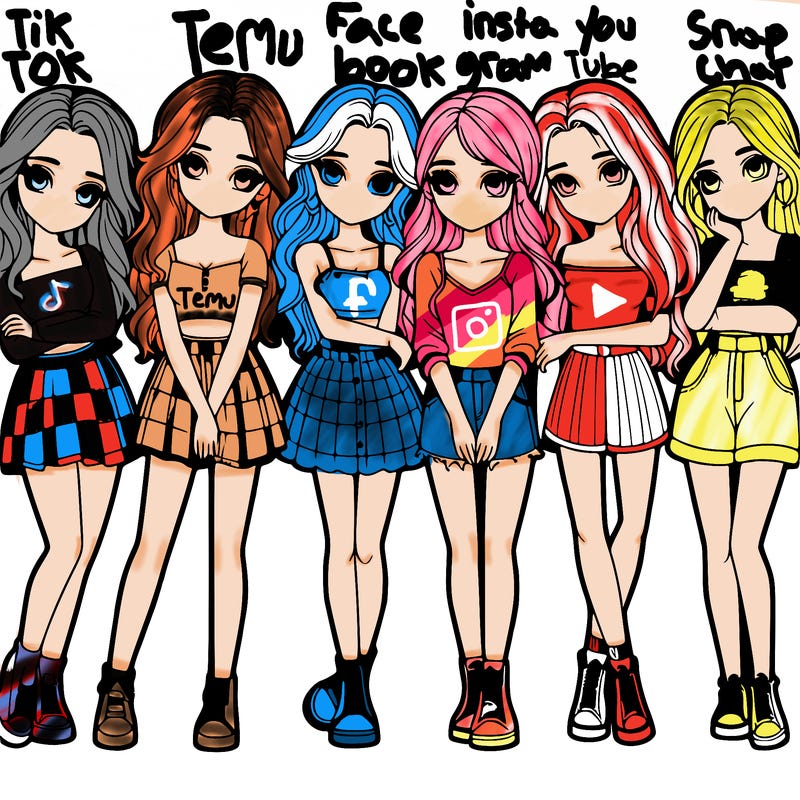 a group of girls realistic