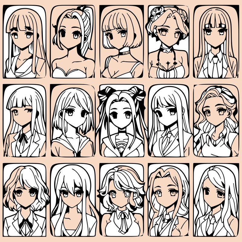 girls that look diffrent anime