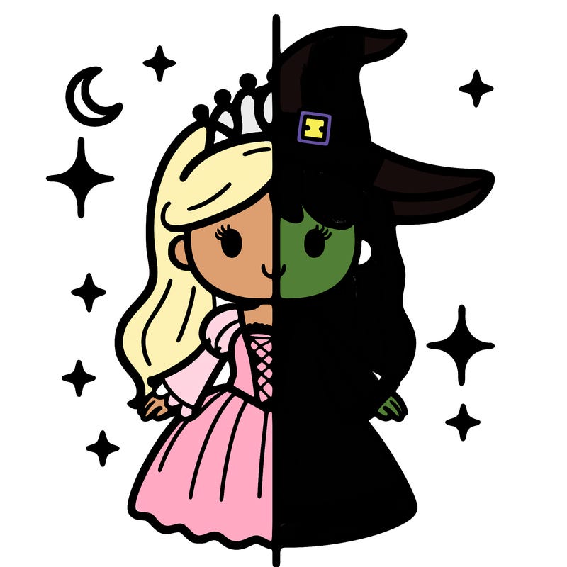 split princess and witch