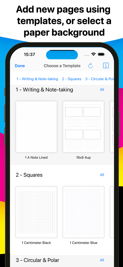 Photo Print - Collage & Resize - Seleção de modelos de papel e layouts para criar páginas de fotos personalizadas