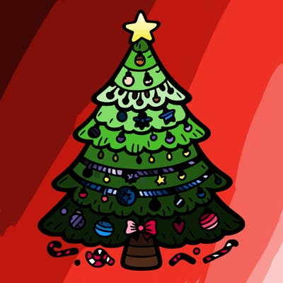 christmas tree with lots of details