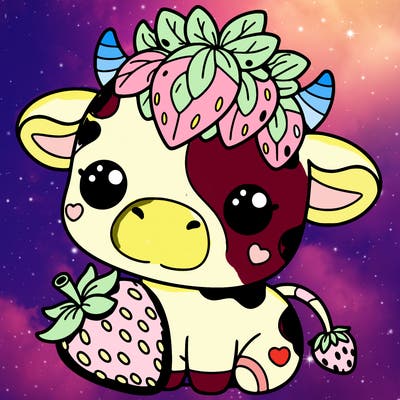 cute strawberry cow