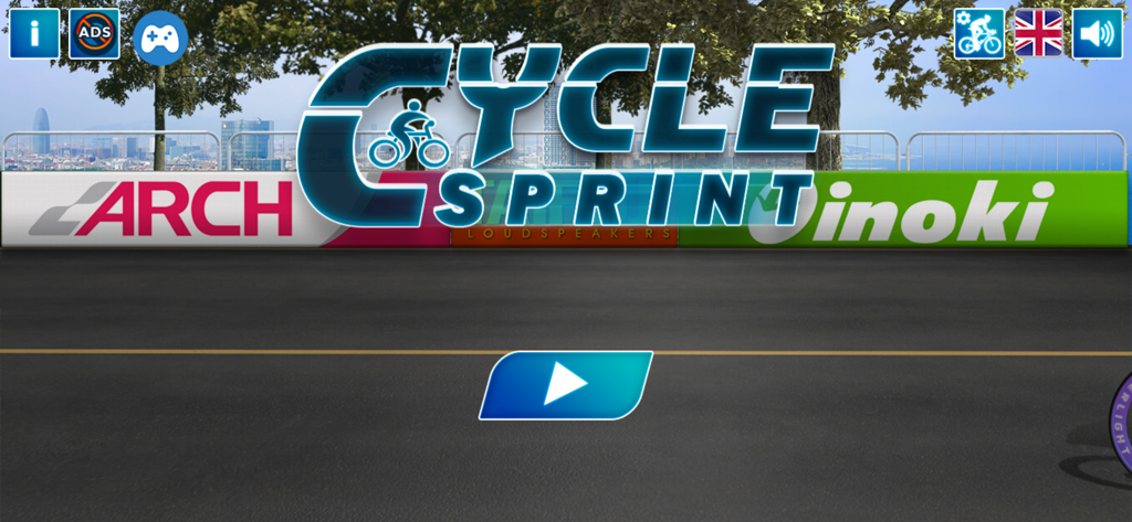 Cycle Sprint - Cycle Sprint game main menu showing the start button and racing track background