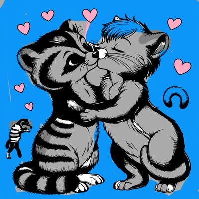 realistic animals kissing