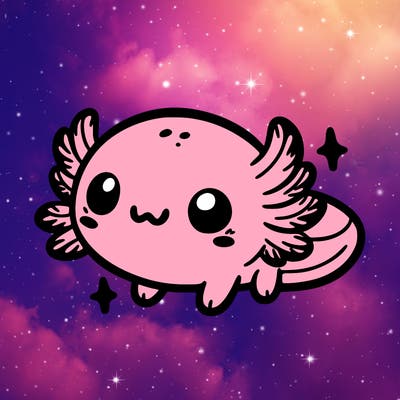 cute easy baby axolotl