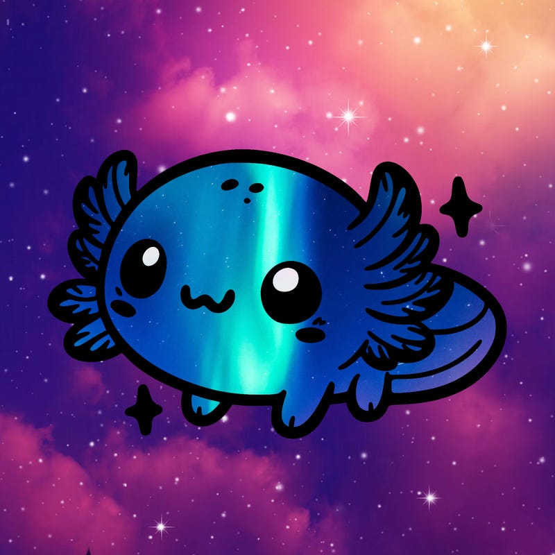cute easy baby axolotl