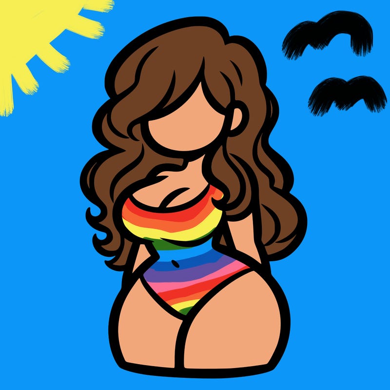 curvy woman with hair