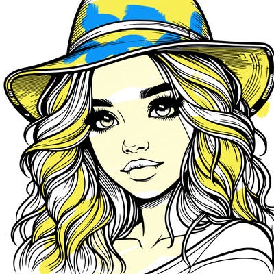 realistic girl with hat