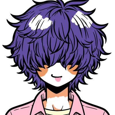 manga boy fluffy hair covering his eyes