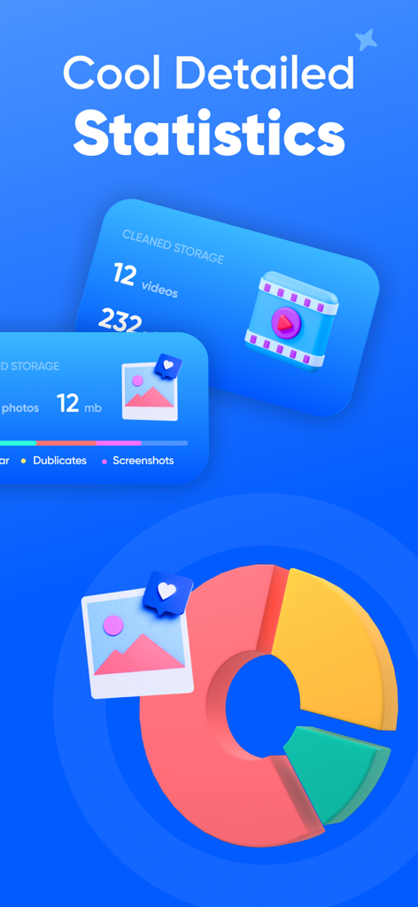 Cleaner Ultra: Clean Storage - Detailed storage statistics interface showing a colorful donut chart and cleaned storage data in the Cleaner Ultra app.