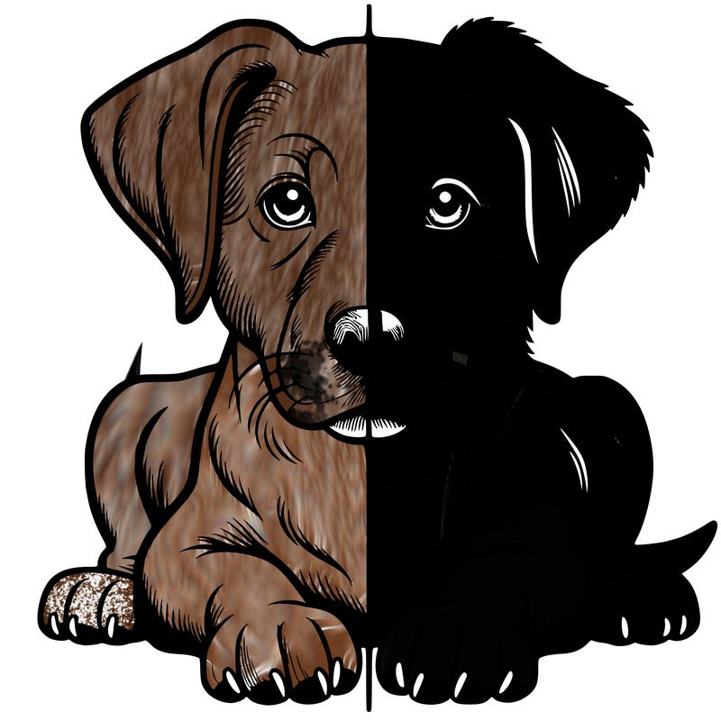 realistic dog split picture