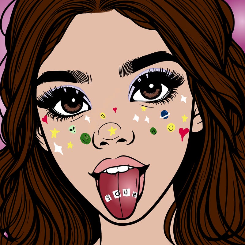 realistic girl with her tongue out