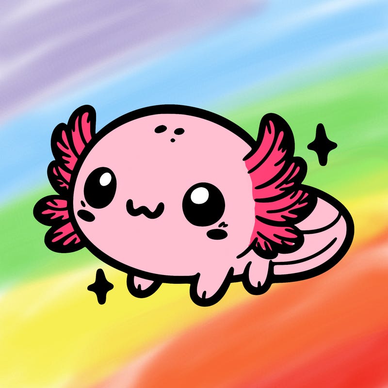 cute easy baby axolotl