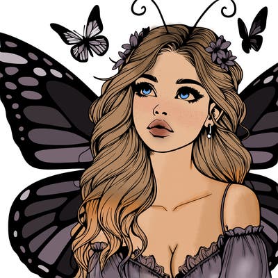 butterfly fairy realistic girl