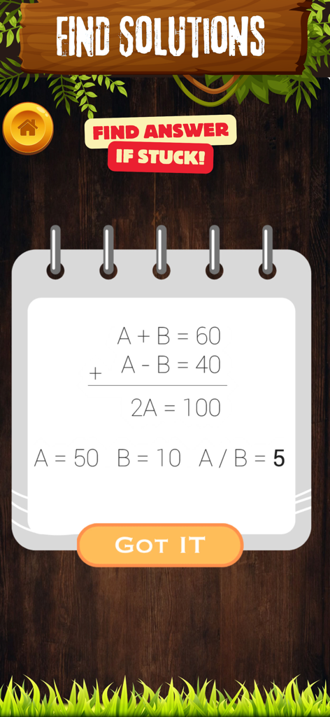 Solución de acertijo matemático algebraico en una libreta en la aplicación Soduko Colors