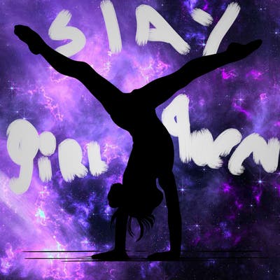 realistic gymnastic hand stand girl in four splits