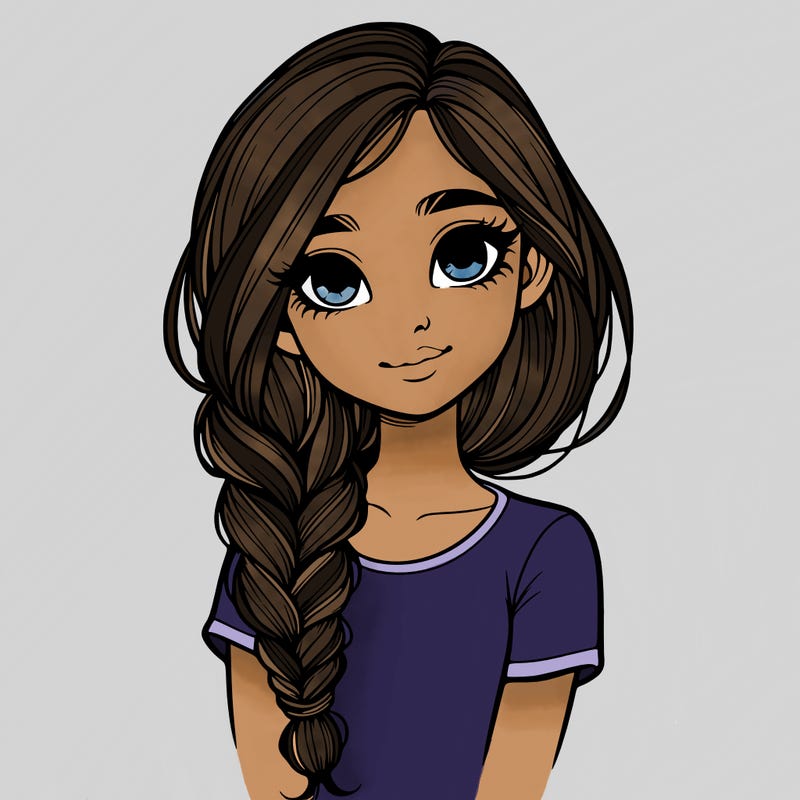 realistic girl with a braid