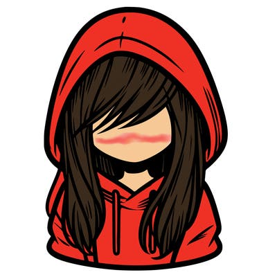 girl with hair covering her face and wearing a hoodie