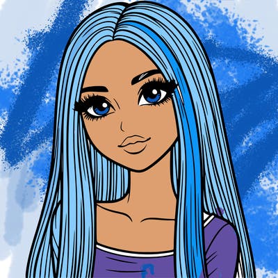 realistic girl with straight and long hair