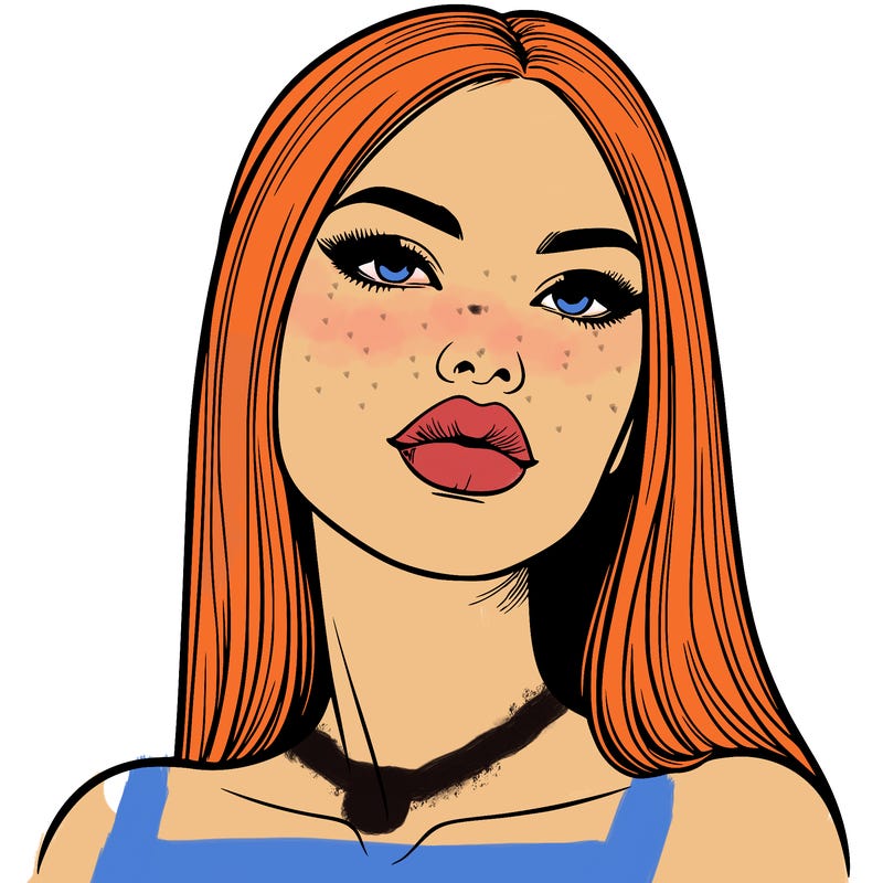 realistic woman with full lips