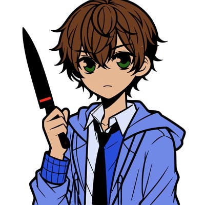 anime boy with knife