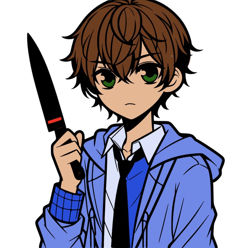 anime boy with knife