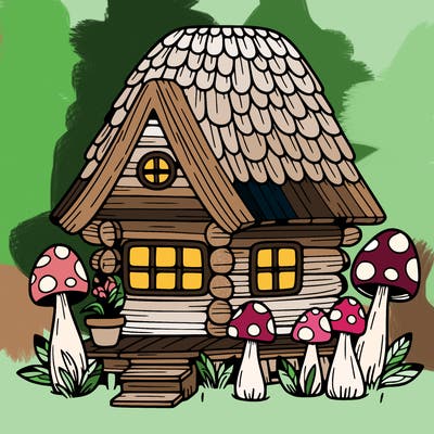 mushroom house that is aesthetic