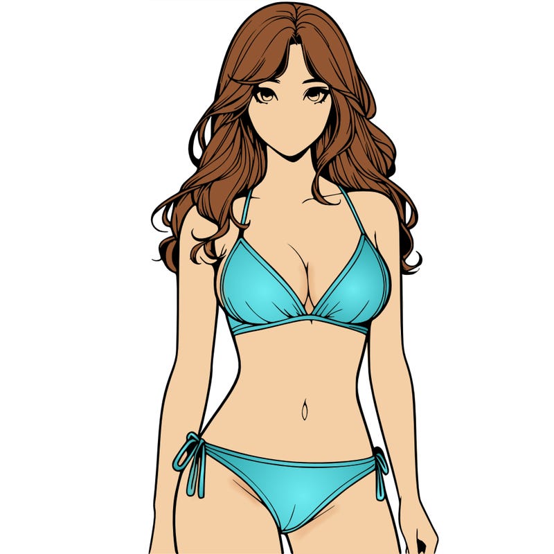 realistic girl with a revealing swimsuit