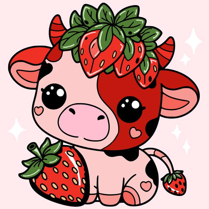 cute strawberry cow