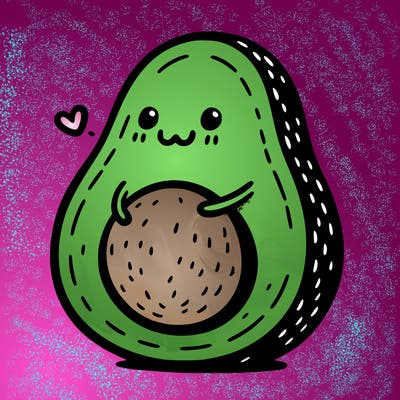 an avocado hugging an avocado