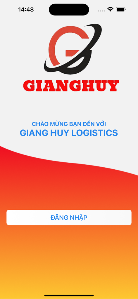 Giang Huy Pro - Giang Huy Pro logistics app welcome and login screen with Vietnamese text